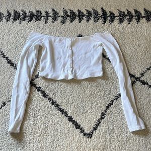 Zara white off shoulder crop top size medium